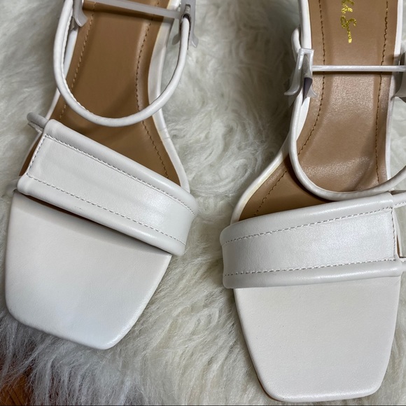 Lulus Norah Square Toe High Heel Sandals White - Picture 9 of 16